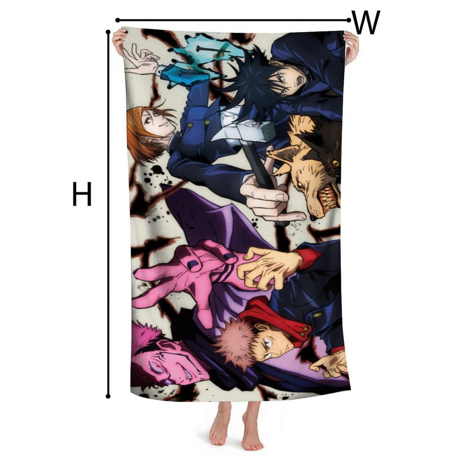 30.7×63in Jujutsu Kaisen Satoru Gojo Geto Suguru Anime Gifts Beach Towel for Teens Women Kids Birthday Bath Outdoor Quick Dry Lightweight