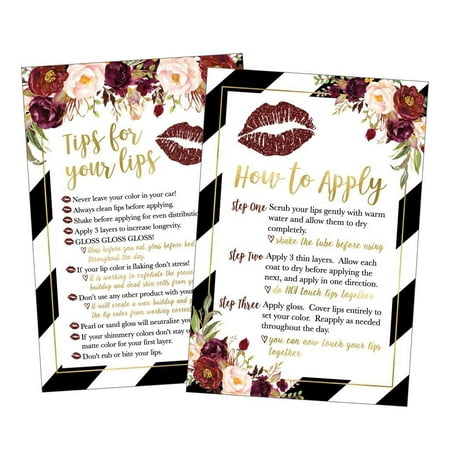 25 Lipstick Application Instructions Tips and Tricks Distributor Supplies Card Directions, Lip Sense Business Marketing Party Lipsense Younique Mary Kay Avon Amway Seller Perfect Starter Kit Thank (Younique Best Sellers 2019)