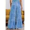 thumbnail image 4 of Pantalones Mujer Pantalones casuales estampados florales Cordón Pantalones de pierna ancha Suave para el trabajo (Azul XXXL) Ygjytge para Mujer Azul T XXL, 4 of 6