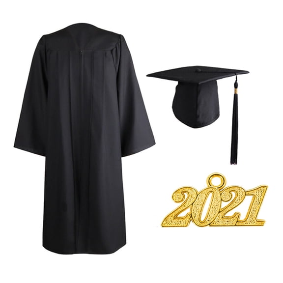 SOPOTUTU Graduation Dress Black Plain Fabric 1 Set for School Parties