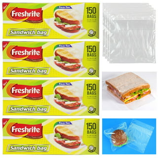 PAMI Fold Top Sandwich Bag [200 Pieces] - Disposable Plastic Sandwich Bags  With Fold & Close Design- Food Sandwich Baggies For School Lunch, Office