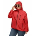 thumbnail image 4 of adviicd Plus Size Womens Rain Jacket with Hood Waterproof Raincoats Lightweight Packable Outdoor Trench Coat Red, 3XL, 4 of 9