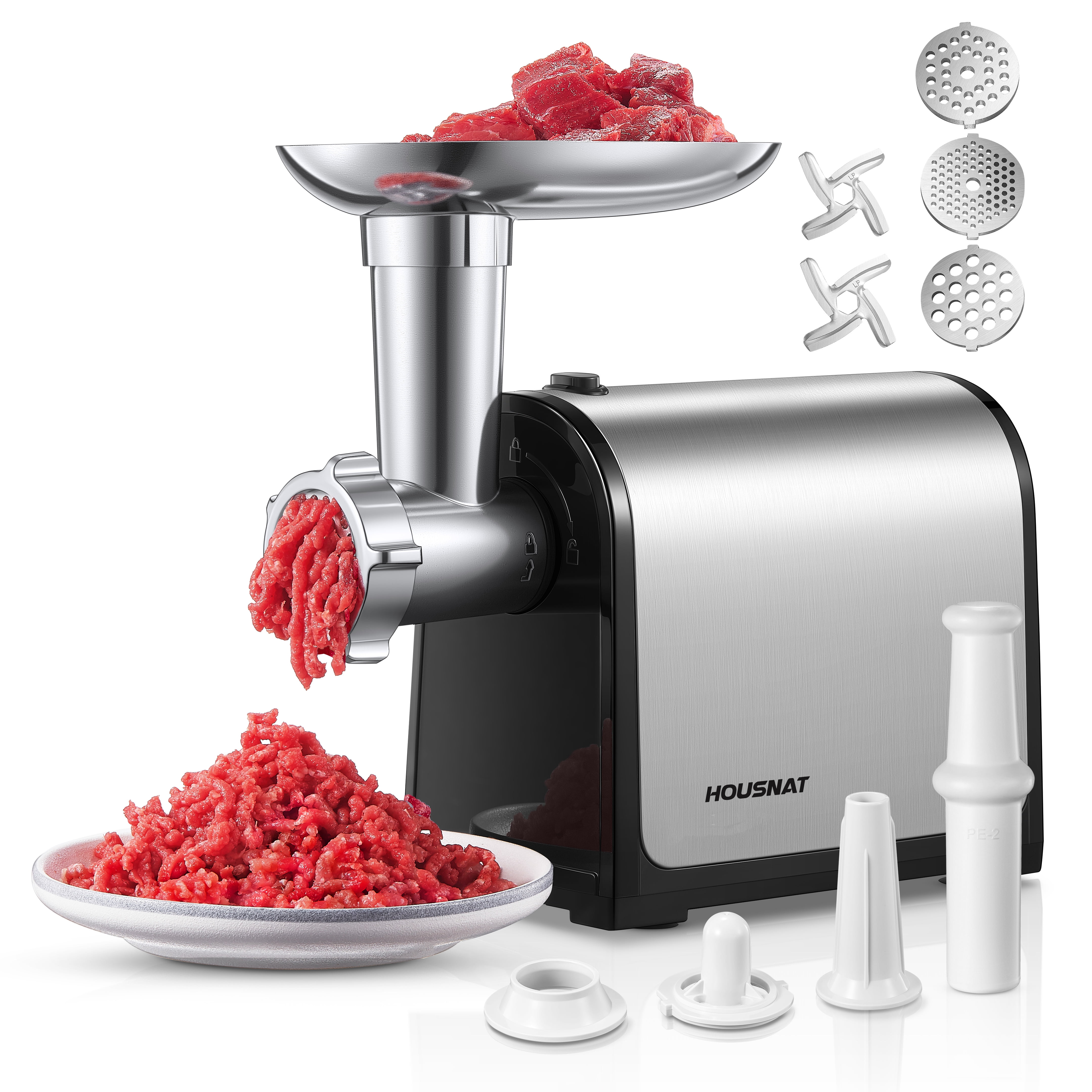 Meat Grinder Electric, 3 Grinding Plates & Blades, [2000W Max]3-IN-1 Stainless Steel Food Grinder & Sausage - Walmart.com