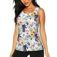 thumbnail image 2 of Uemuo Lilies Flowers Pattern Workout Tank Tops for Women Breathable Moisture-wicking tank top Sleeveless Running Loose Fit Yoga Tops Active Shirts Sports Gym Exercise, 2 of 9