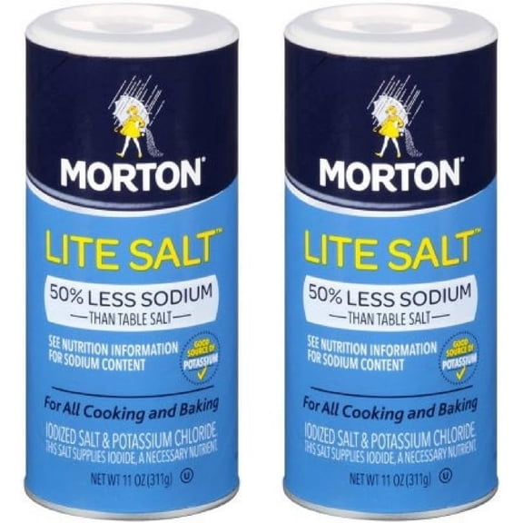Morton Low Sodium Lite Salt - 11 oz  (Pack of 2)