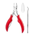 thumbnail image 2 of Soidarity Cortaúñas de acero inoxidable para uñas encarnadas, removedor de uñas de los pies, alicates de bolsillo de viaje para manicura y pedicura, Juegos de manicura Rojo Soidarity CE003228-01, 2 of 8