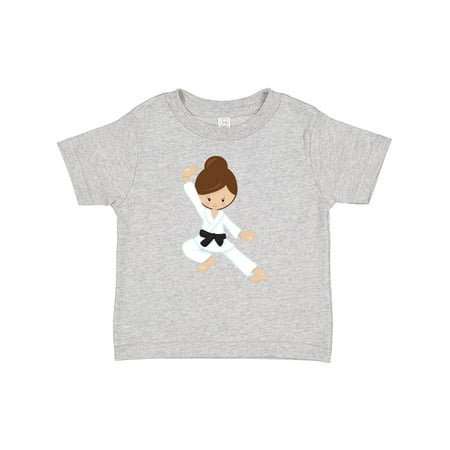 

Inktastic Karate Girl Cute Girl Black Belt Brown Hair Gift Baby Girl T-Shirt