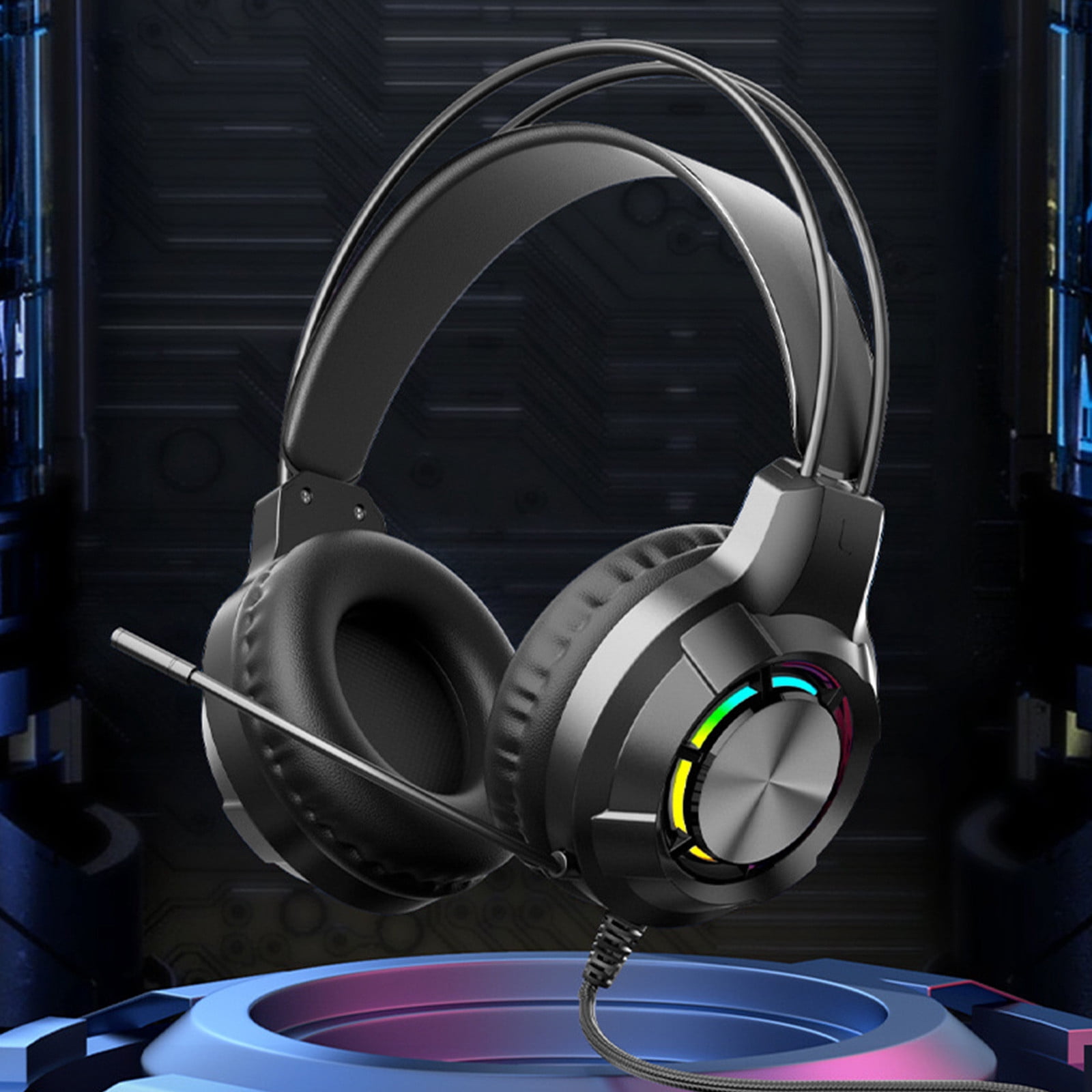 Headphones – Gaming Headset With Microphone Most Laptop Over-Ear Headphones With LED RGB Light Noise Canceling Mic 7.1 Stereo Surround Sound