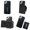 thumbnail image 3 of Case for iPhone 14 Compatible with MagSafe Magnetic 2-in-1 Detachable Wallet Case with Card Slots for Women Men, Classic PU Leather Flip Kickstand Shockproof Protective Case, Black, 3 of 11