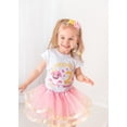 thumbnail image 2 of Second Birthday Girl Outfit 2nd Bday Girl Tutu Baby Shark Pink Gold Satin Cotton Bodysuit Tulle Headband Cake Smash Outfit Special Occasion Dress, 2 of 10