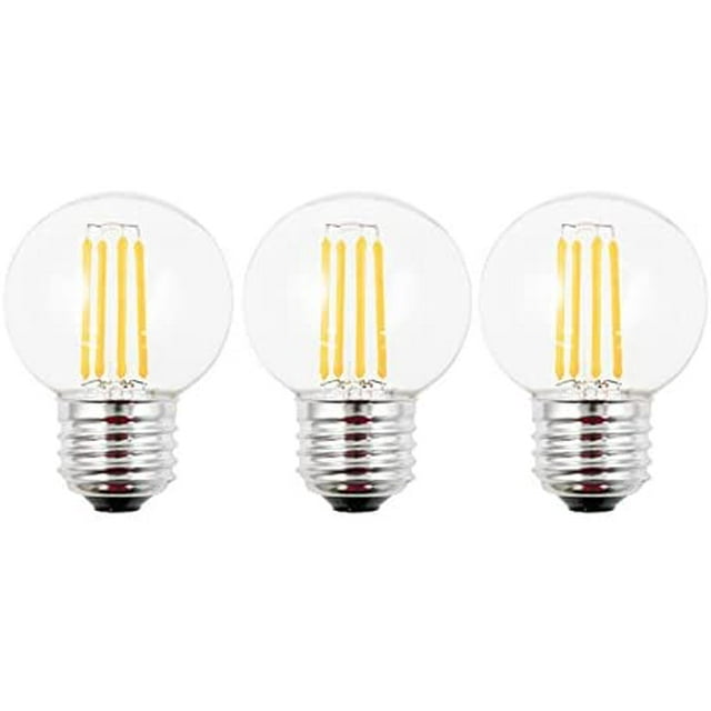 GFDYREE LED Vintage Edison Bulb, Dimmable, G16.5 2W (20W Equivalent), LED Filament Bulb, 200 Lumen, 2700K (Warm White), Medium Base E26, CRI 85+, 110-120v, UL-Listed (3 Pack) (2W, E26 Base)