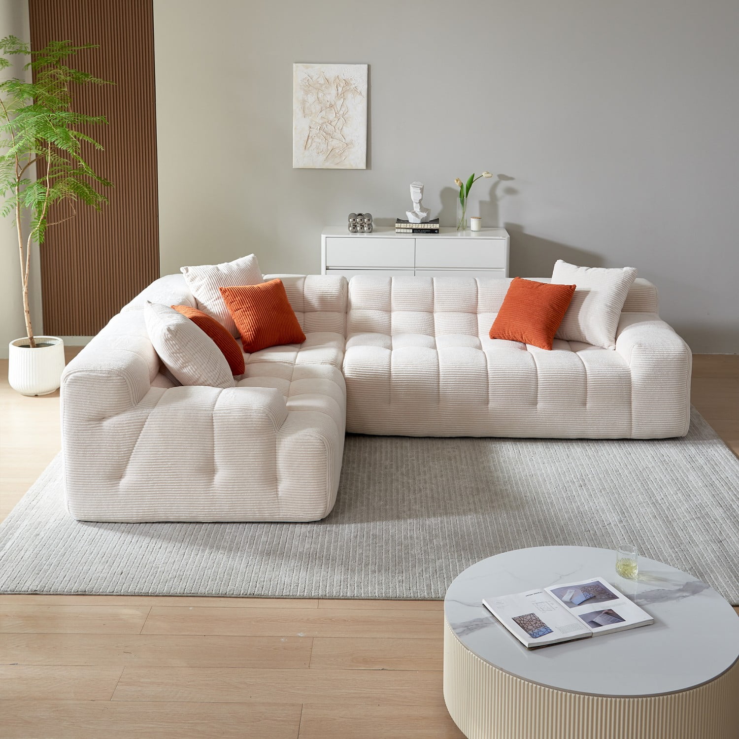 Gewnee Luxury Oversize L-Shape Sectional Couch with Chaise,Modern Modular Sofa with Deep Seat For Living Room