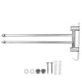 thumbnail image 1 of 1 pc Towel Bar with 2 Arms Swivel Rustproof Towel Holder Towel Rack Organizer for Kitchen Bathroom, 1 of 6