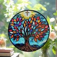 thumbnail image 2 of Stained Glass Window Hanging, Stunning Suncatchers for Windows with Fade Resistant Hand-Painted Decorative Hanging Ornaments Captures Sunlight to Create a Vibrant Atmosphere (Tree, 2 of 6