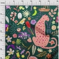 thumbnail image 3 of oneOone Silk Tabby Forest Green Fabric Tropical Animal Craft Projects Decor Fabric Printed By The Yard 42 Inch Wide, 3 of 4