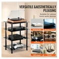 thumbnail image 6 of AV Media Stand 4 Tier - Tempered Glass Audio Video Shelf Tower - Stereo Rack Component Cabinet - DVD Player Stand for Living Room, Black, 6 of 7