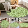 thumbnail image 5 of Round Rug 4Ft Washable Non-Slip, Vintage Green Circle Area Rugs for Living Room Bedroom, Retro Botanical Abstract Art Indoor Floor Mats Carpet Runner for Home Decor Aesthetic, 5 of 8