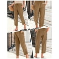 thumbnail image 4 of DOKOTOO Women's Pants Elastic Waist Drawstring Pants Casual Cotton Pants Lightweight Lounge Pants with Pockets Size L, 4 of 7