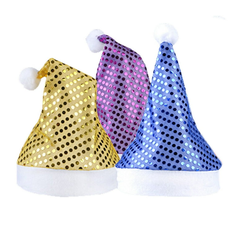 Purple and gold santa hat outlet