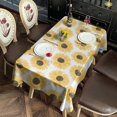 thumbnail image 2 of White Yellow Sunflower Pattern Rectangle Tablecloth 60"x120",Waterproof Polyester Rectangle Table Cloth, Wipeable Spillproof Polyester Tablecloth for Dining, Camping, Indoor and Outdoor, 2 of 6
