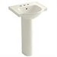 thumbnail image 2 of Kohler K-5266-4-96 24 in. Veer Pedestal Bathroom Sink with 4 in. Centerset Faucet Hole - Biscuit, 2 of 2
