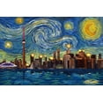 thumbnail image 5 of Toronto, Ontario, Starry Night City Series, (12x18 Wrapped Canvas, Wall Decor, Artwork), 5 of 5