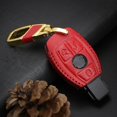 thumbnail image 1 of SUTENGDA Car Remote Key Case Bag Fob Holder Leather Cover Chain Easy to Press For Benz, 1 of 7