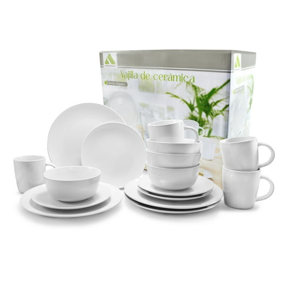 Vajilla de ceramica Blanco 16 pz