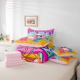 thumbnail image 6 of Manfei Colorful Axolotl 7pcs Queen Bedding,Cartoon Amphibian Bedding Comforter Set Queen,Pink Reversible, 6 of 7