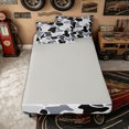 thumbnail image 4 of Erosebridal Gray Plane Camouflage Zipper Twin Comforter Sets with Fitted Sheet and 2 Pillowcases for Boys Men, Black White Aircraft Print Zipper Bedding Set, Gray Reversible, 4 Pieces, 4 of 7