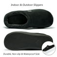 thumbnail image 4 of Men's Warm Soft Slippers Memory Foam Suede Clogs Plush Shearling Lining Slip on House Shoes Indoor Outdoor Black, Size 11-12, 4 of 6