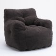 thumbnail image 6 of Soft Tufted Foam Bean Bag Chair, Fluffy Lazy Sofa with Teddy Fabric, Stuffed Reading Chair, Lounge Chair for Bedroom, Living Room, Apartment, Dark Gray, 6 of 8