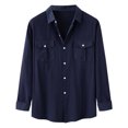 thumbnail image 2 of "Gubotare Hanes T Shirts For Men Men's Gold Embroidery Design Slim Fit Long Sleeve Button Up Dress Shirts,Navy L", 2 of 5