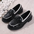 thumbnail image 4 of Gpaecead Women Bow Thick Sole Loafers Patent Leather Non Slip Heightening Spring Summer Versatile Slip On Shoes, White, 4 of 6