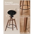 thumbnail image 5 of Joyyskill 26" Swivel Bar Stools Set of 4, Farmhouse Upholstered Bar Chairs with Curved Back and Wood Legs, Chenille Fabric Counter Height Island Chairs, Brown/Beige, 5 of 7