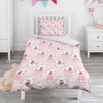 Doodle Poodle Image Duvet Cover and Pillowcase Set for Single Bedding, Bedroom Accessories for Kids Teens