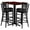 Mahogany Top/Black Vinyl Seat, variant on Flash Furniture 24''W x 42''L Rectangular Natural Laminate Table Set with 4 Ladder Back Metal Barstools - Black Vinyl Seat