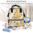 thumbnail image 4 of Wukai Groovy Floral Mummy Backpac,&nbsp;Diaper Bag Purse Breast Pump Bag Purse Diaper Bag for swim,gym,workout,large capacity backpack, 4 of 5