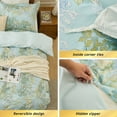 thumbnail image 2 of Kingrest Luxury King Duvet Cover Set Floral Printed Soft & Breathable 100% Organic Cotton 3 Pieces King Bedding Sets, Pattern King Comfy Duvet Cover Set, with Zipper Closure, 2 of 9