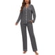 thumbnail image 1 of Conjunto de pijama ZMJ para mujer, 2 piezas, manga larga, gris, talla L, 1 of 7
