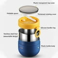 thumbnail image 3 of JeashCHAT Vacuum Insulated Food Jar Stainless Steel Lunch Container Food Flask with Spoon and Carry Handle,Protable Soup Cup Thermos for Adult Office Picnic Travel, Blue, 3 of 5