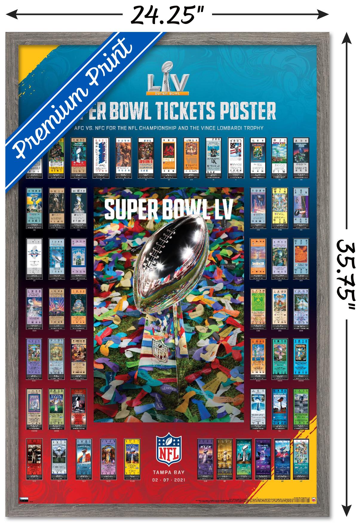 Trends International NFL League - Super Bowl LV - Tickets Wall Poster 24.25" x 35.75" x .75" Barnwood Framed Version - image 3 of 5