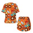 thumbnail image 6 of Wukai Monster Truck Print Women's Pajama Set - Short-Sleeve Top and Shorts with Elastic Waistband and Pockets for Loungewear, Yoga, and Casual Wear-Medium, 6 of 8