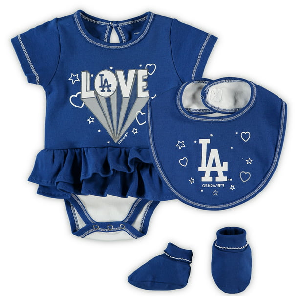 Los Angeles Dodgers Girls Newborn & Infant Play Your Best Bodysuit, Bib &  Booties Set - Royal - Walmart.com