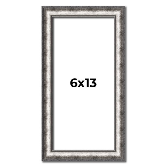 6x13 Frame Silver Real Wood Picture Frame Width 1.125 Inches | Interior Frame Depth 0.5 Inches |
