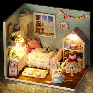 Mozlly Educational Mini Doll House Playset - Cute Small Dollhouse
