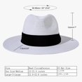 thumbnail image 2 of Lanzom Sombrero enrollable Panamá de paja de ala ancha para mujer Fedora Beach Sun Hat UPF50+, 2 of 5