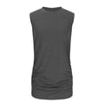 thumbnail image 6 of Jalioing Womens Summer Basic Tank Tops S-5XL Plus Size Sleeveless Fashion Shirts Crew Neck Side Ruched Loose Tops, 6 of 7