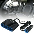 thumbnail image 1 of 3 Way Cigarette Lighter Adapter 120W Car Cigarette Lighter Splitter USB Car Charger 12V/24V Outlet, 1 of 10