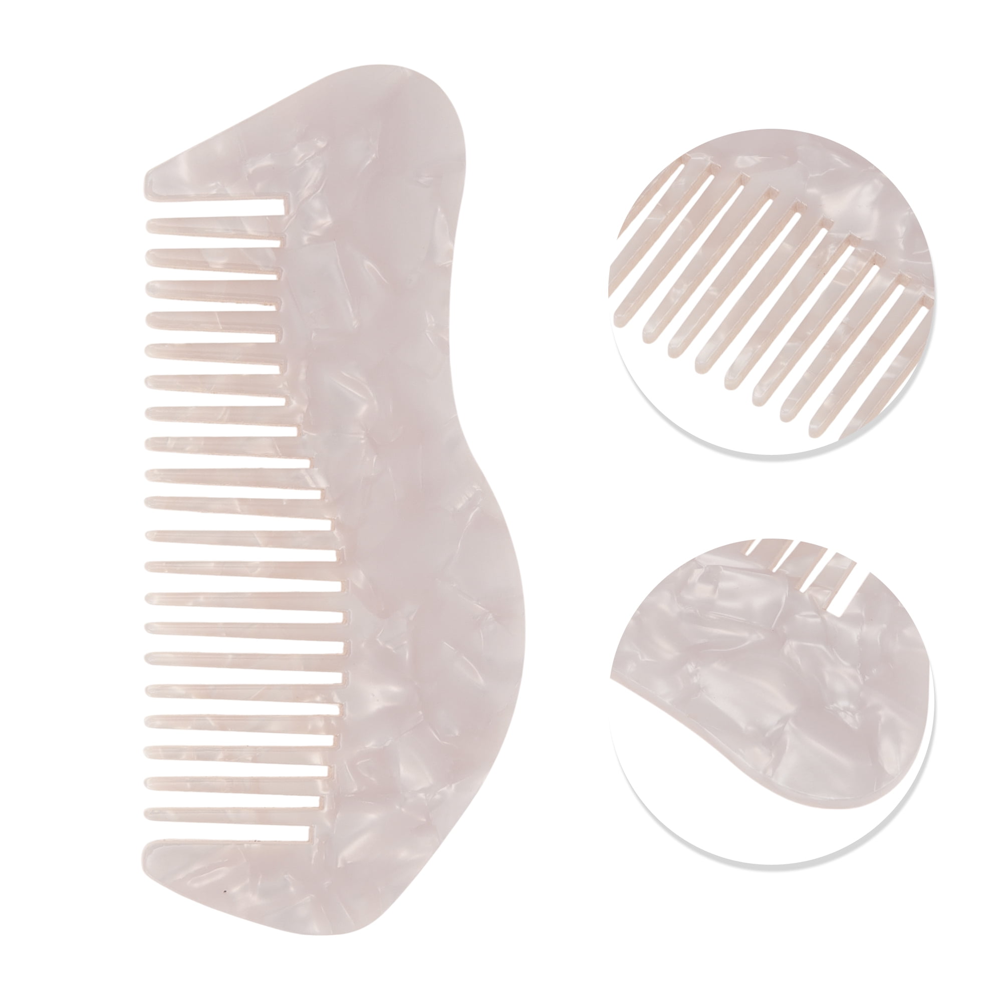 Unique Bargains 1 Pc Portable Special Shape Hair Comb for All Hair Types Styles White